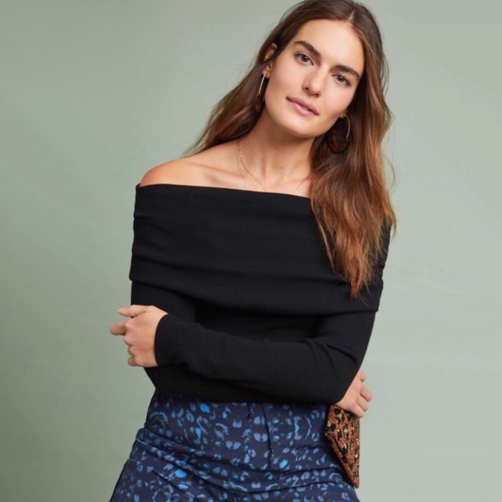 Anthropologie Off The Shoulder Pullover Sweater